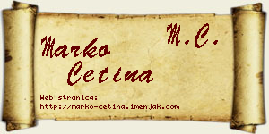 Marko Cetina vizit kartica